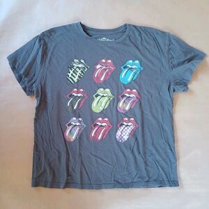 Rolling Stones Gray Graphic T Shirt Size L 100% Cotton Mick Jagger